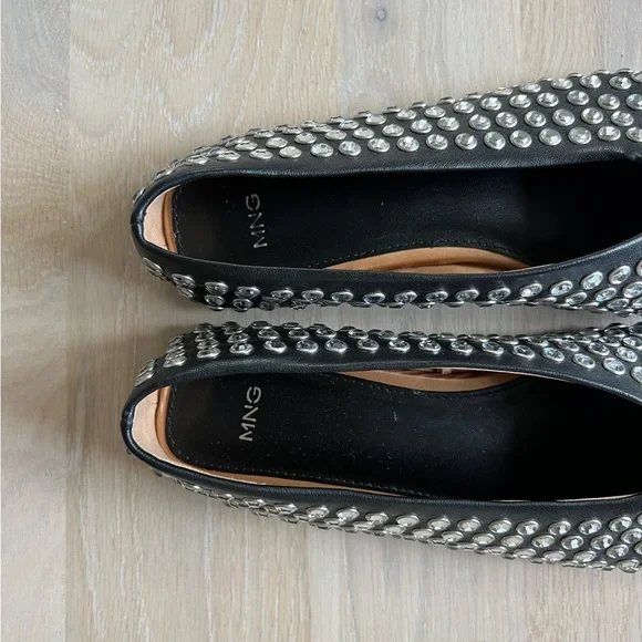 Mango Black Rhinestone Ballerina Flats - Picture 5 of 8